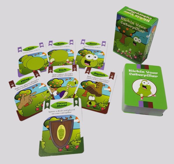 Cards in Kickin Your Caterpillar card game.